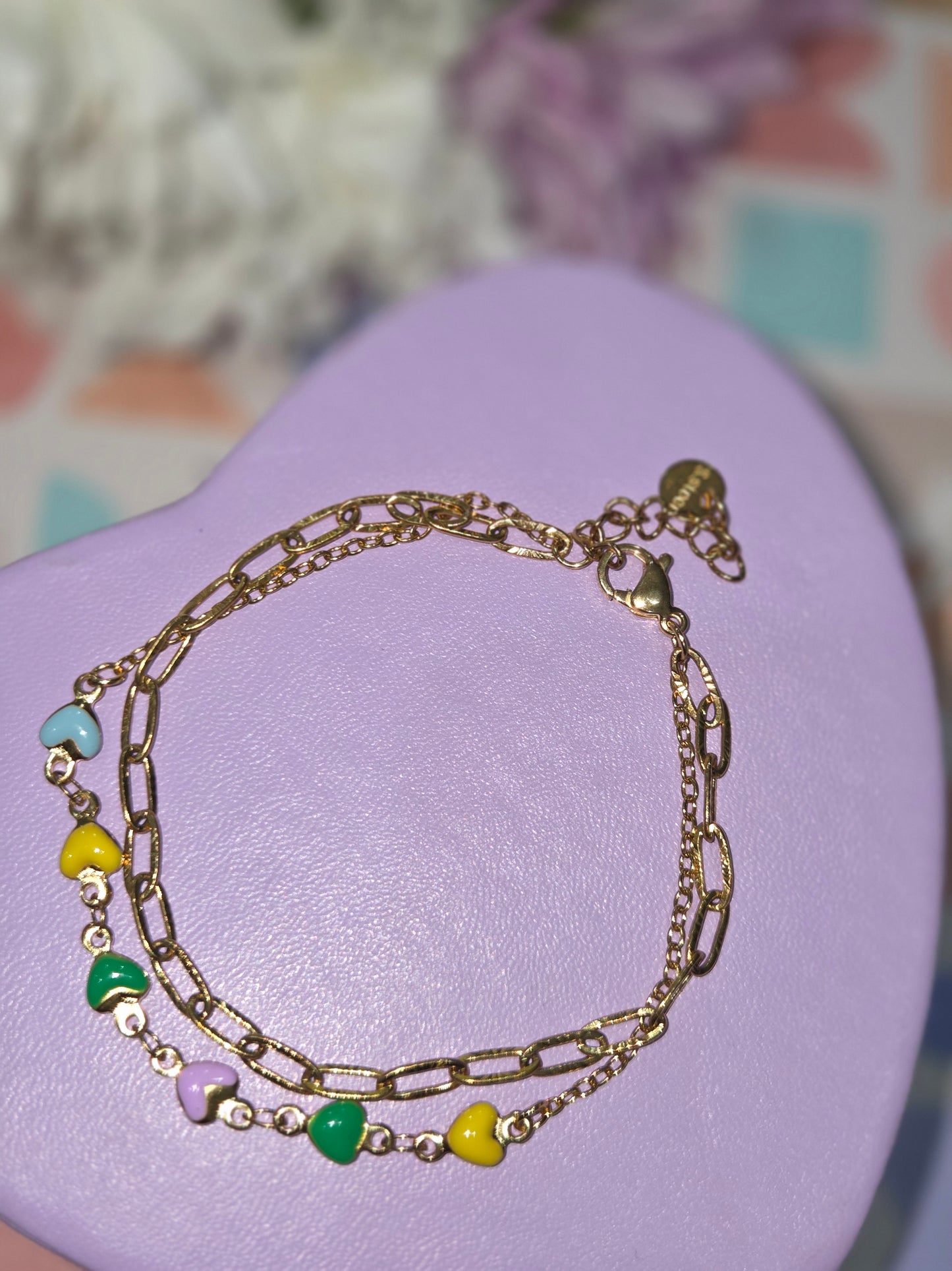 Heart Shape 304 Stainless Steel Gold Plated Bracelet