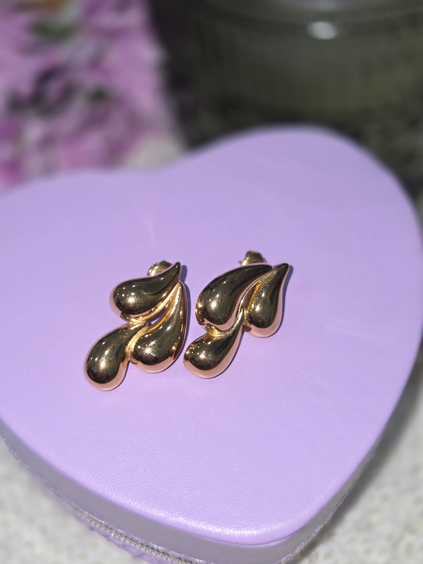 Simple Style Water Droplets Plating 304 Stainless Steel 18K Gold Plated Ear Studs