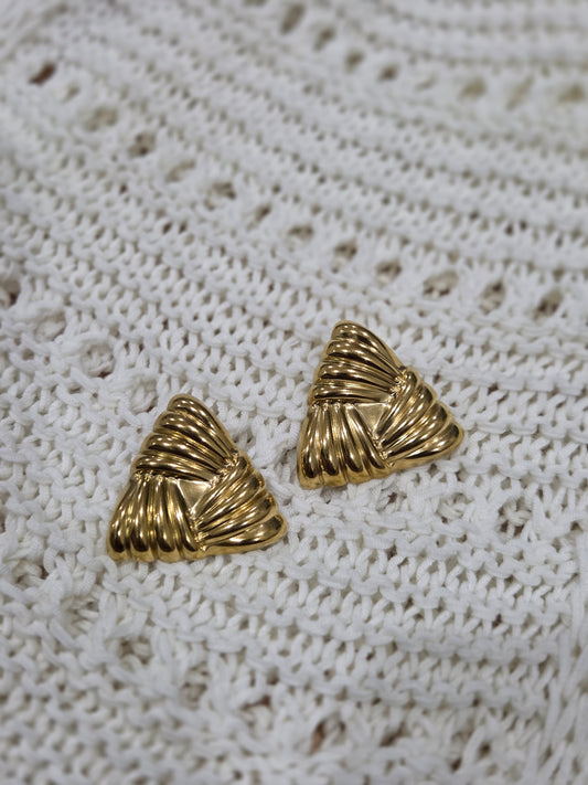 Classic Style Water Droplets Heart Shape Plating 304 Stainless Steel Ear Studs
