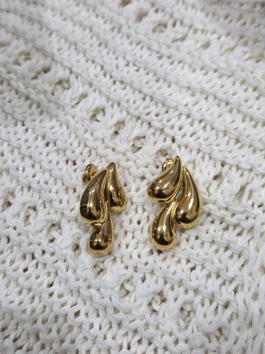 Simple Style Water Droplets Plating 304 Stainless Steel 18K Gold Plated Ear Studs