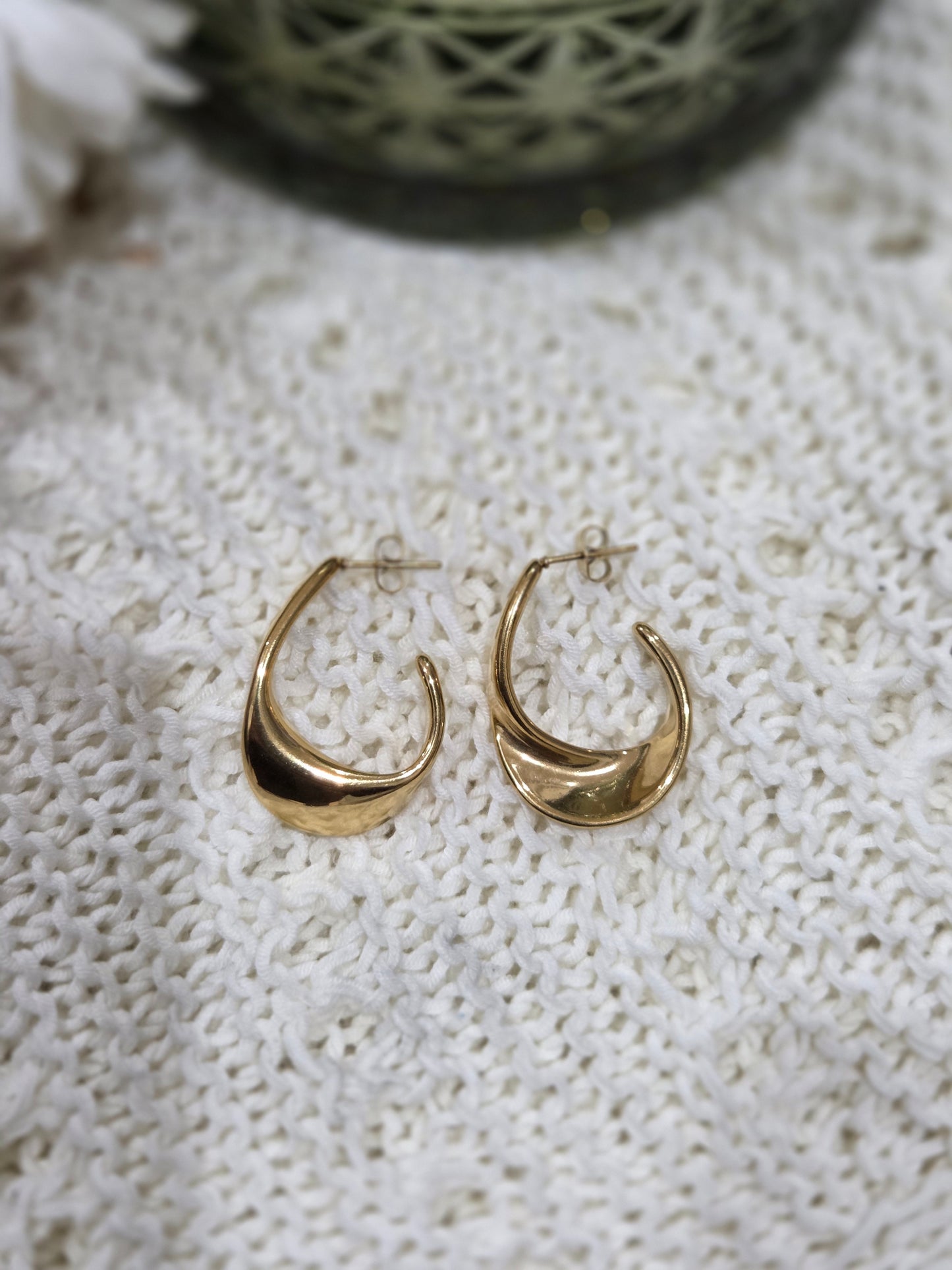 18K Gold Plated C Shape 304 Stainless Steel studs